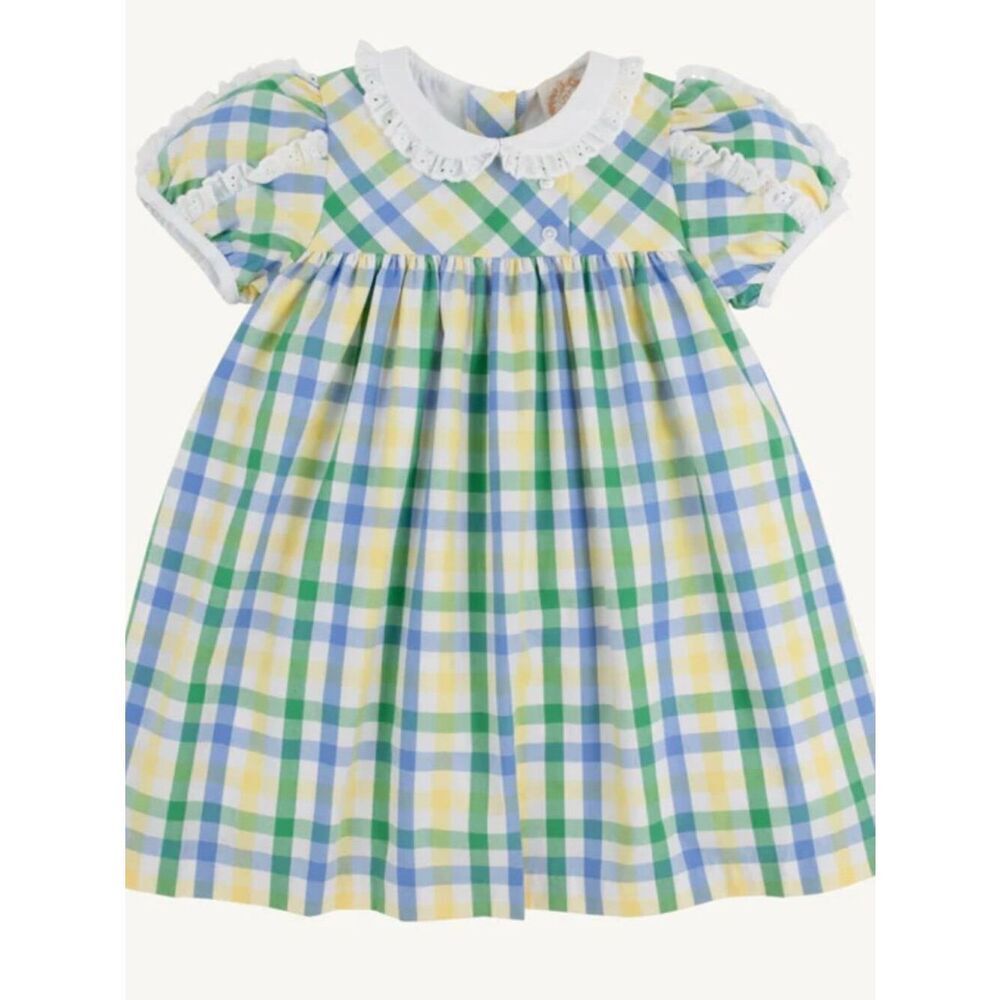 The Beaufort Bonnet Company Mary Baker Dress field plaid woven size 7 NWT